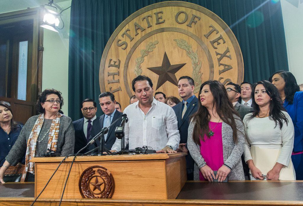 Texas House Rep. Poncho Nevárez speaks about the altercation on the House floor during the...