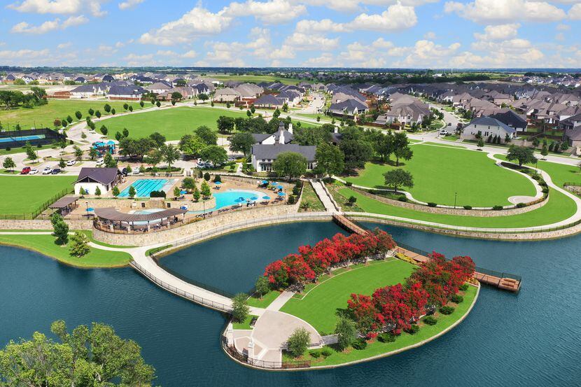 New homes at Mustang Lakes in Celina are priced from the upper $400s to $2 million-plus.
