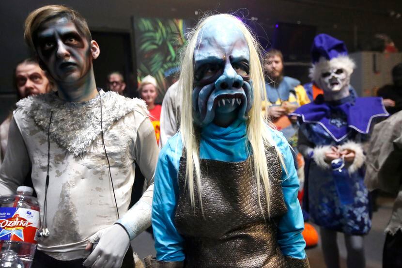 Costumed characters populate Dark Hour Haunted House in Plano.