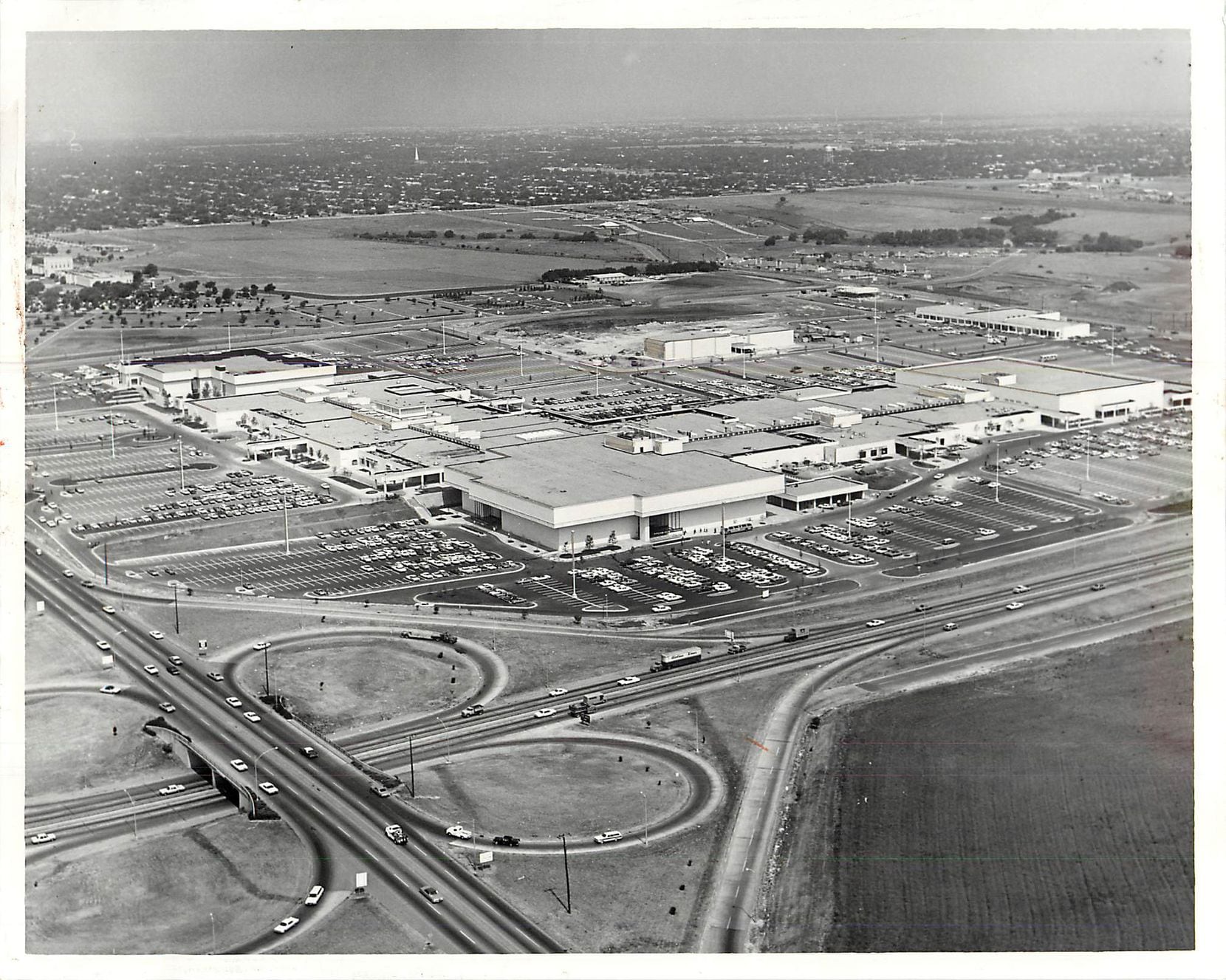 An aerial view of NorthPark Center in 1965.
