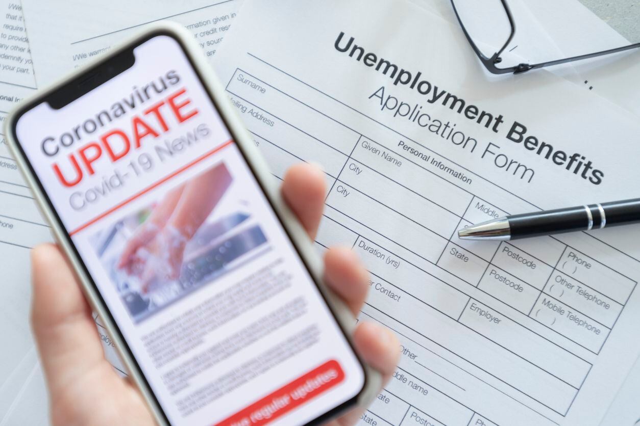 Un formulario para solicitar subsidios por desempleo en Estados Unidos.