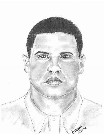 Police sketch of the suspect in a March 2 death. 