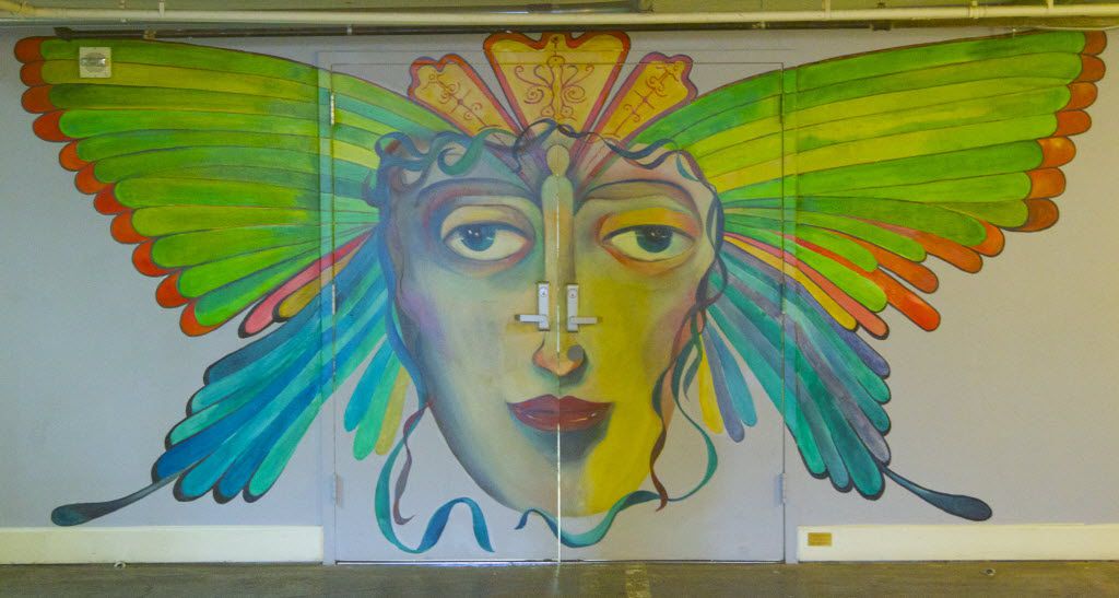 Cuban-American artist Rolando Diaz created a butterfly mural for the entrance of SPARK!...