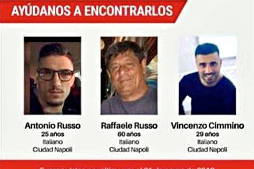 Los desaparecidos, originarios de Nápoles, fueron identificados como Raffaele Russo, su hijo...