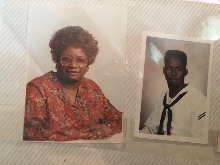 Photos of Manuella Moore and her son Edward Adkins in Adkins' photo album.