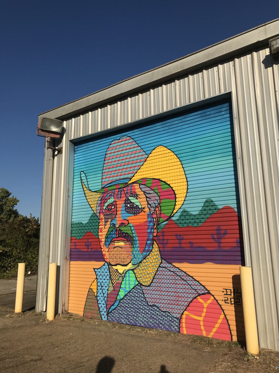 Artist Daniel Yañez pays homage to his father-in-law, a vaquero from Mexico, in this work for the Wild West Mural Fest.