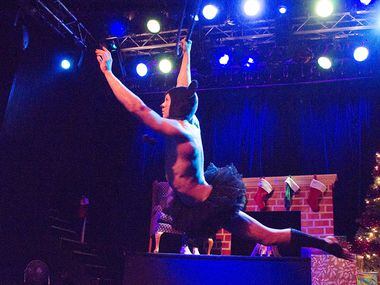 Skye Starling swings from an aerial ring during his performance.