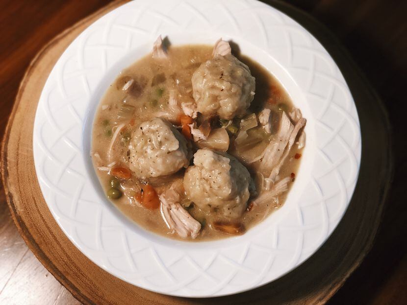 A chicken and dumplings dish for the cookoff