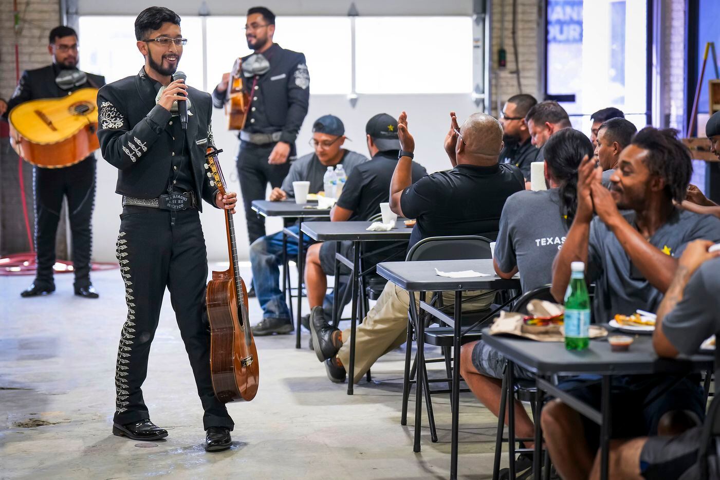 A monthly shop lunch at Texas Collision Centers brings a surprise visit from Mariachi Asi Es...