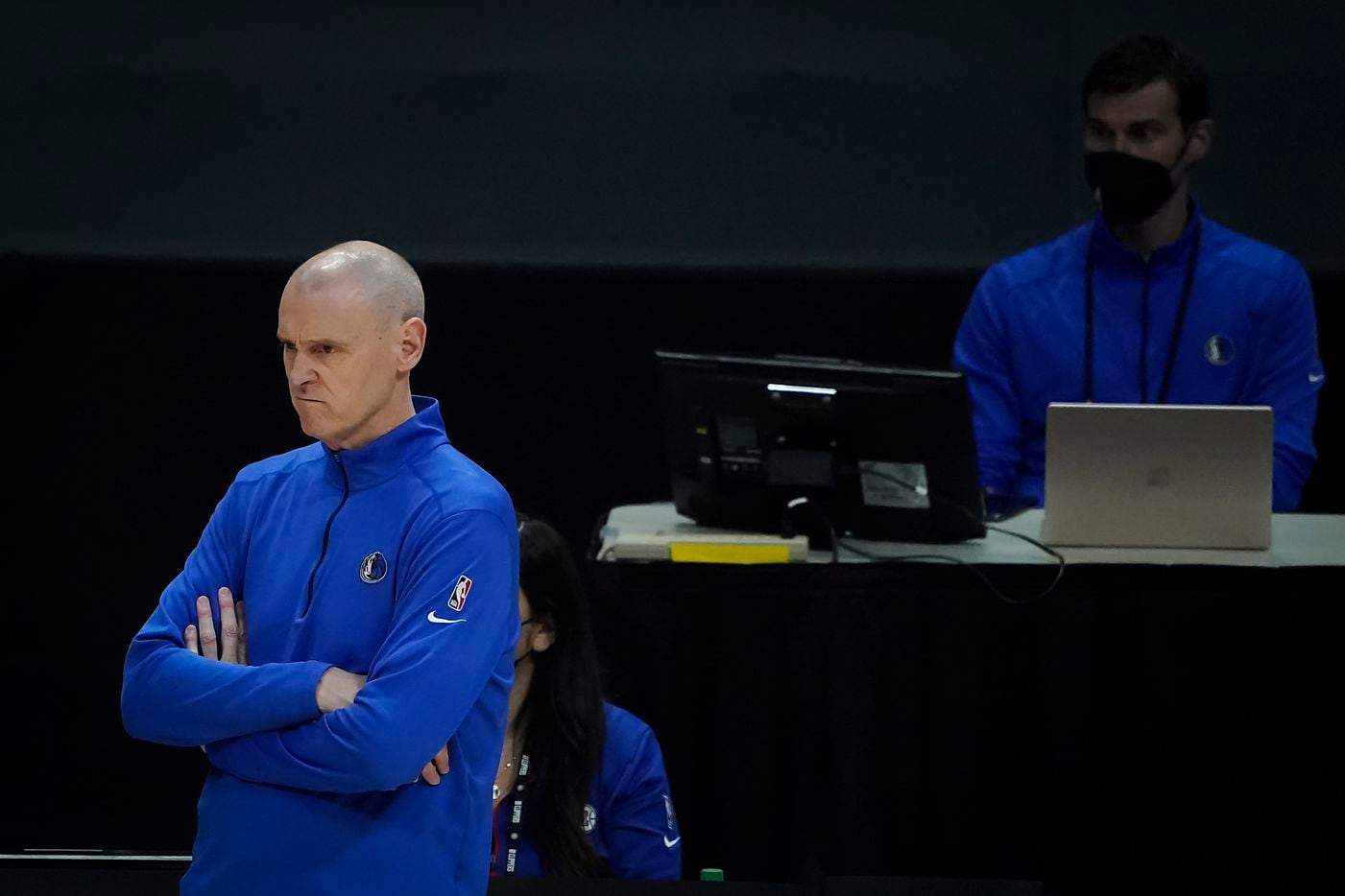 Dallas Mavericks head coach Rick Carlisle watches from the sidelines during the first half of an NBA playoff basketball game against the LA Clippers at Staples Center on Tuesday, May 25, 2021, in Los Angeles.
