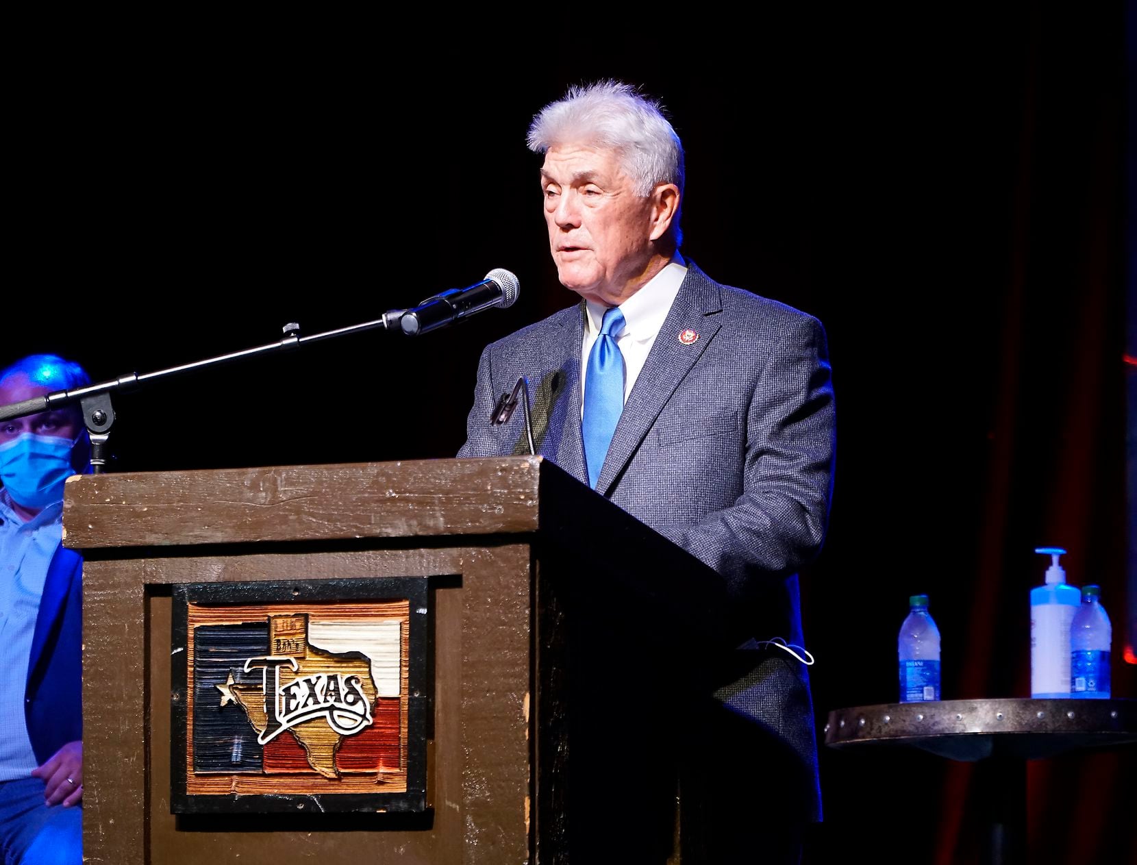 Rep. Roger Williams, R-Austin, speaks during a press conference at Billy Bob's Texas in Fort...