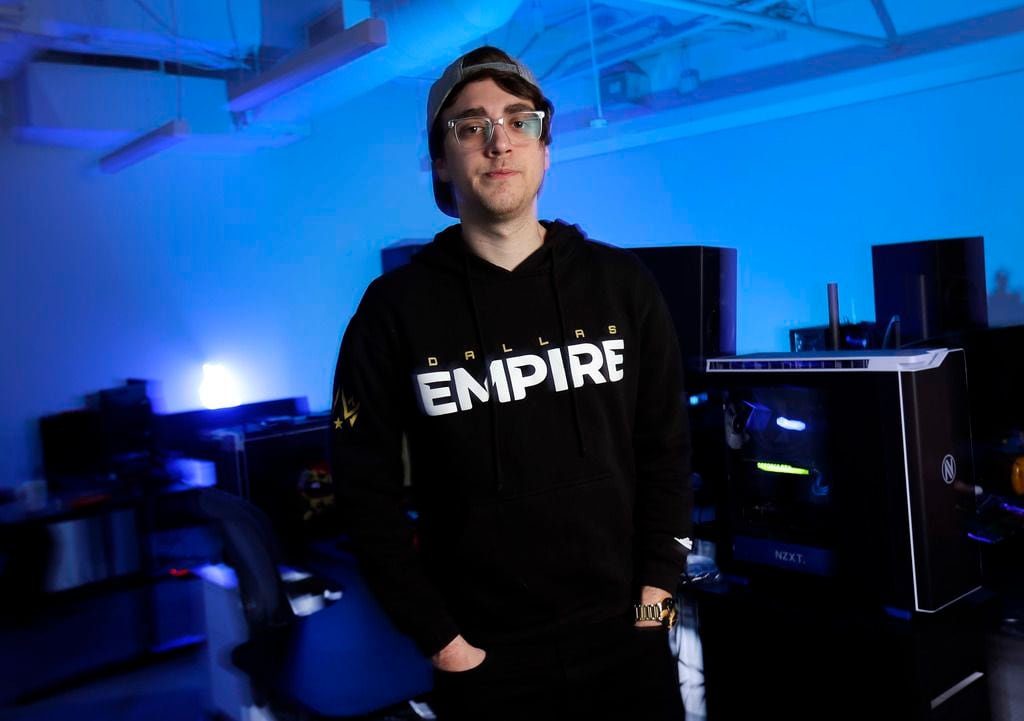 Dallas Empire's James "Clayster" Eubanks, a Call of Duty League player poses for a photo in...