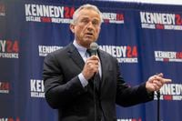 Robert F. Kennedy Jr. spoke during a presidential campaign stop at Dallas College North Lake...