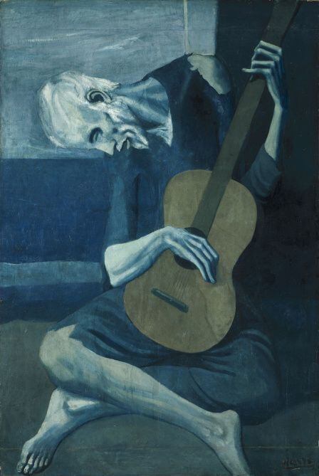 "The Old Guitarist" (1902-04) is from Picasso's Blue Period.