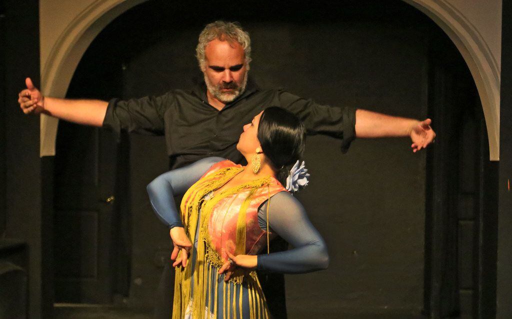 Flamenco dancers and choreographers Antonio Arrebola and Delilah Buitrón Arrebola  rehearse...