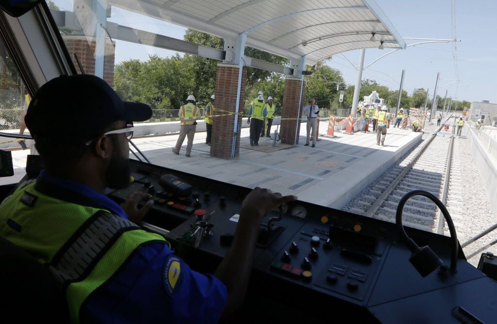 DART rail operator Jerome Watts ran the first live wire test on the South Oak Cliff Corridor...