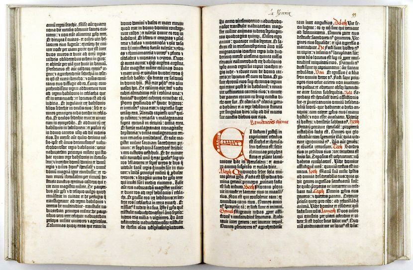 A Gutenberg Bible from Southern Methodist University's Bridwell Library.