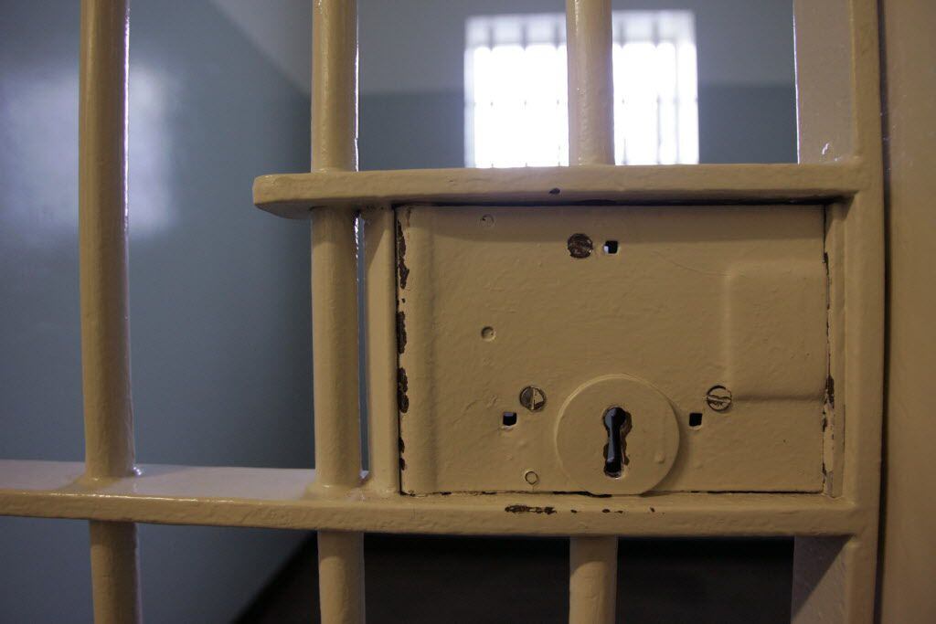 A prison cell. 