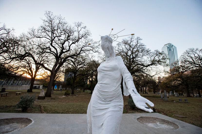 A statue erected without city permission was spotted Monday on the site of the former...