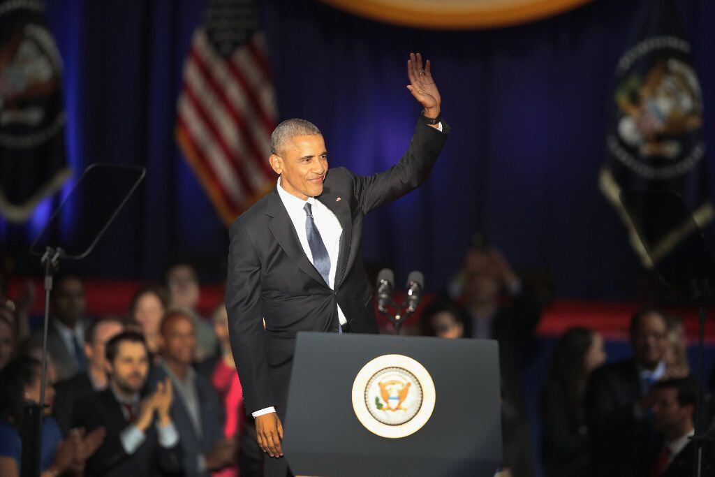 CHICAGO, IL - JANUARY 10:  President Barack Obama delivers a farewell speech to the nation...