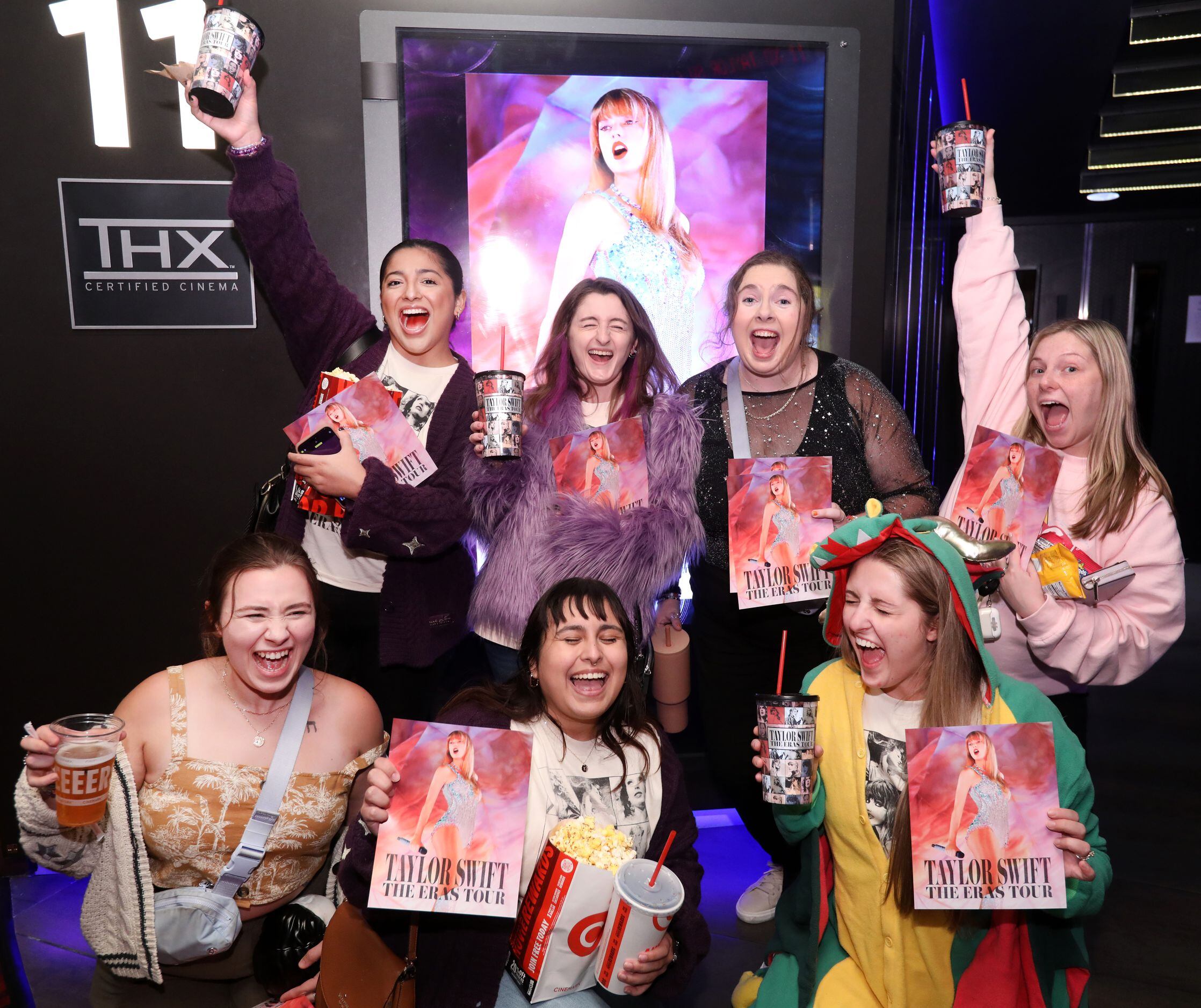 Taylor Swift fans prepare to watch her new movie at Cinemark West Plano XD and ScreenX...