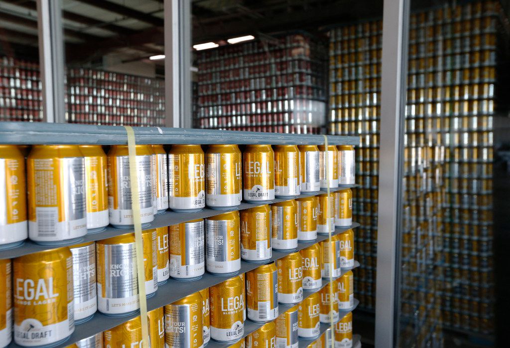 A room of empty cans at Legal Draft Beer Co. in Arlington, Texas Oct. 1, 2016.  (Nathan Hunsinger/The Dallas Morning News)