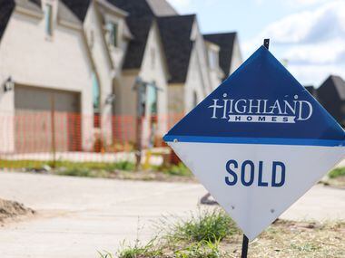 Homes are marked as sold in the Highland Homes Liberty housing development.