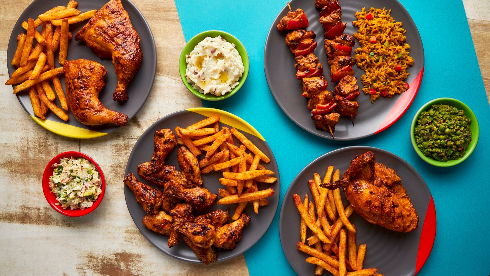 At Nando's Peri-Peri, you can order chicken platters, skewers and more.