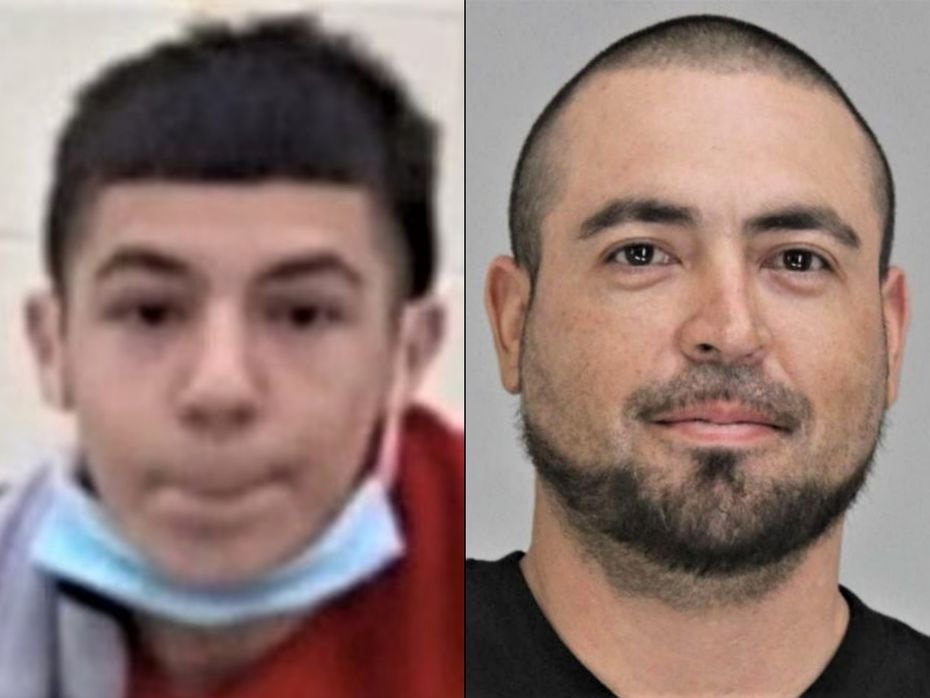 Abel Acosta (left) remains at large in the Dec. 6. slayings of three people at the Garland...