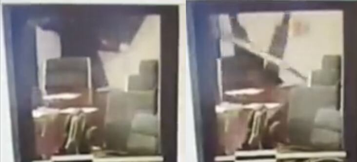 Tras quitar una TV de una pared, el ladrón perdió el control y cayó, según imágenes...