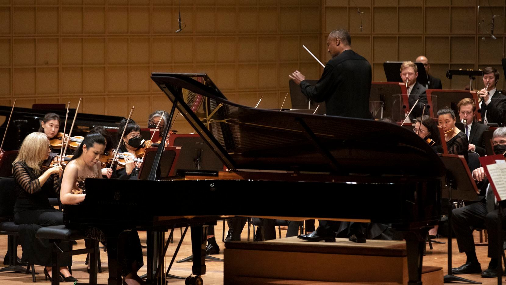 Pianist Joyce Yang performs with the Dallas Symphony Orchestra under the direction of guest...
