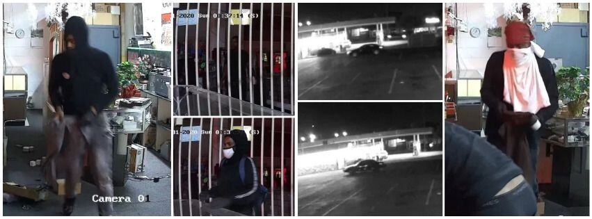 Police on Thursday released surveillance video images of four suspects and their vehicles linked to a $30,000 jewelry store heist in Pleasant Grove on May 31, 2020.