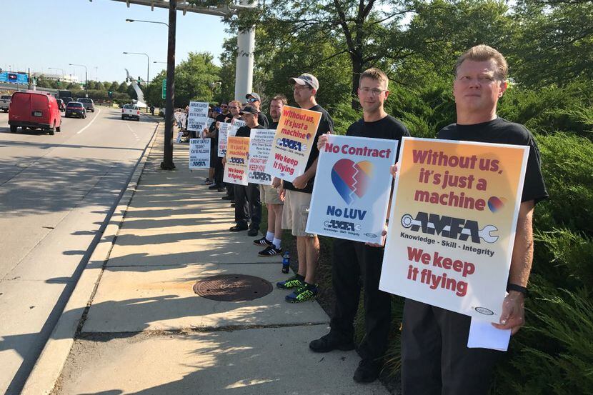 Hundreds of Southwest Airlines mechanics picketed at Chicago's Midway Airport in 2017. More...