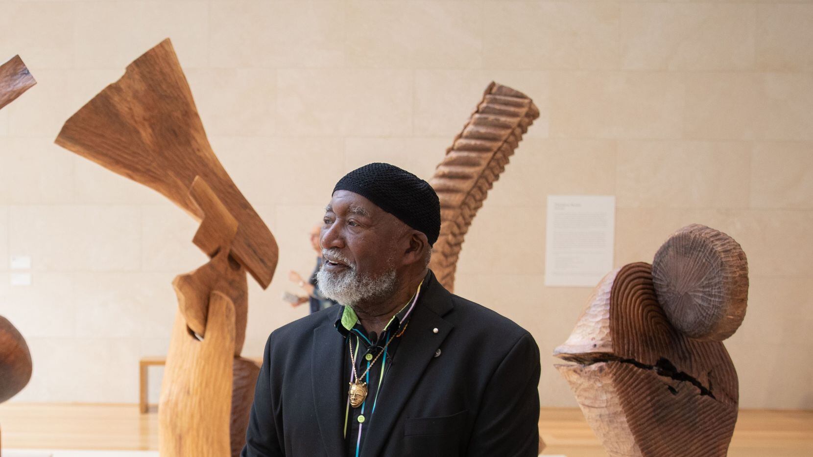 Artist Thaddeus Mosley at the Nasher Sculpture Center with his show, 'Thaddeus Mosley: Forest.'