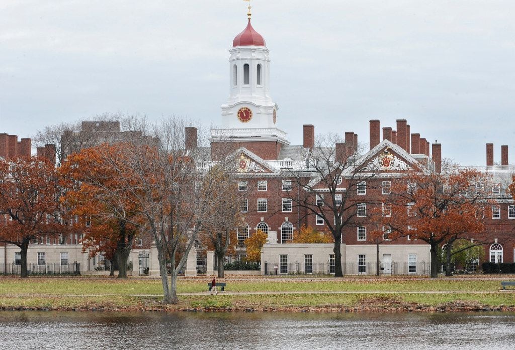 FILE - This Nov. 13, 2008 file photo shows the campus of Harvard University in Cambridge,...