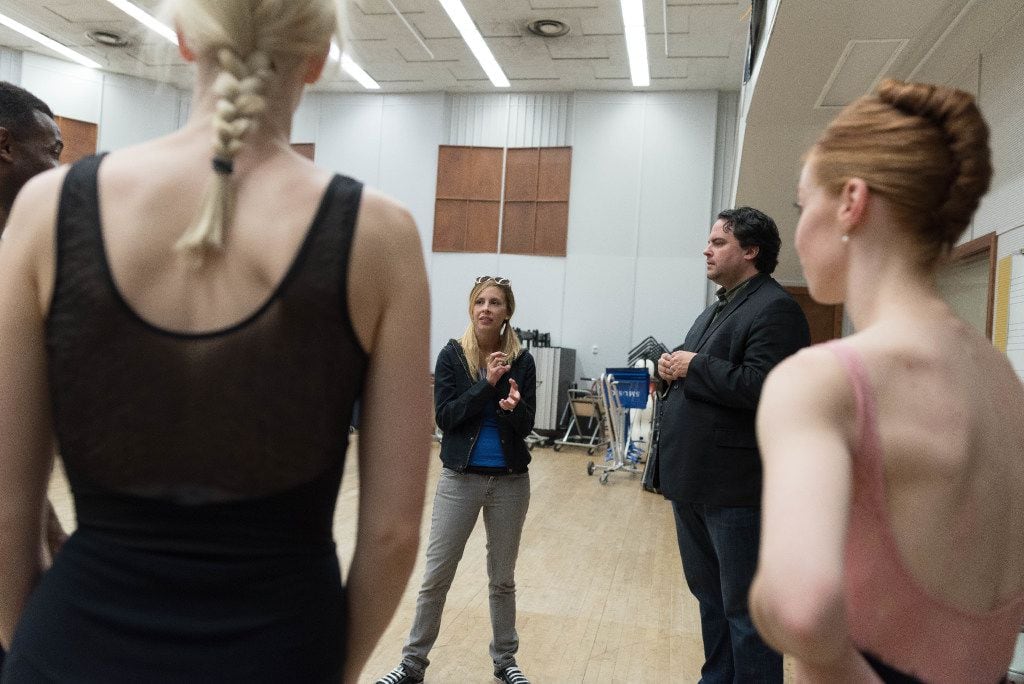 Dallas Neo-Classical Ballet Artistic Director Emilie Skinner, background left, and SMU's...