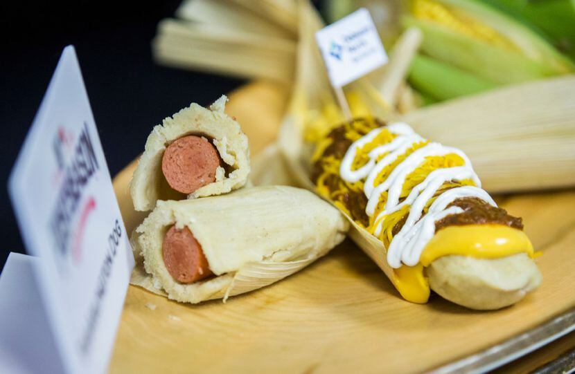 The TamArlington Dog has a secret: There's a hot dog inside that tamale.