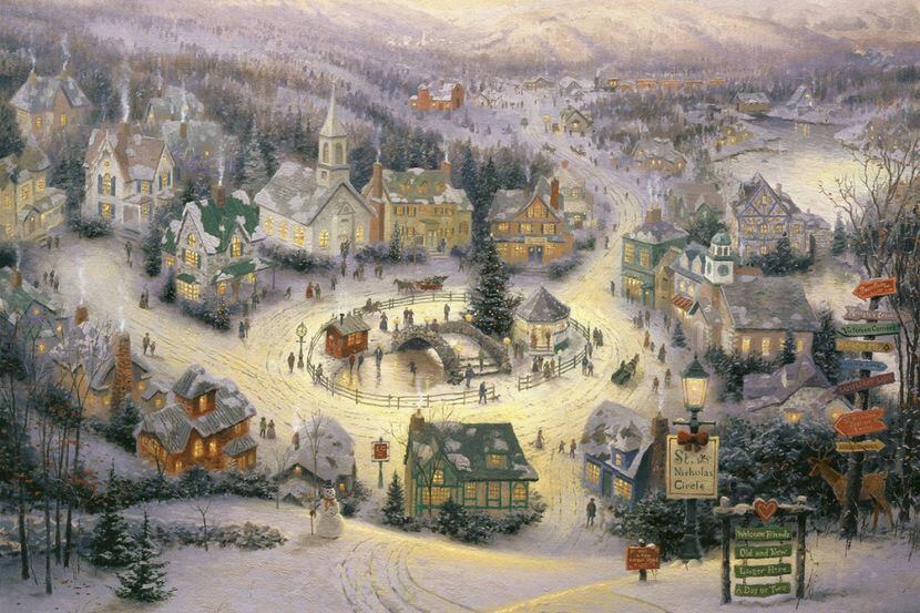 Thomas Kinkade's 1993 painting St. Nicholas Circle is expected to serve as inspiration for...