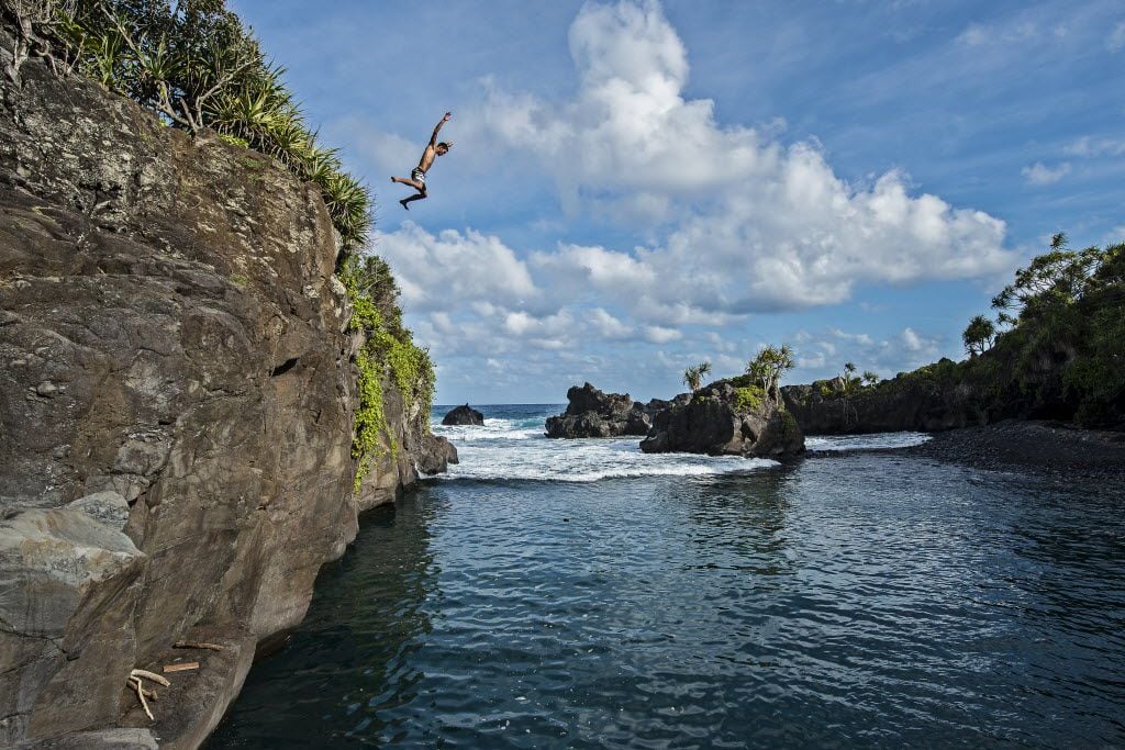 Cliff jumping is not recommended--though locals sometimes try--at Haleakal  National Park's...