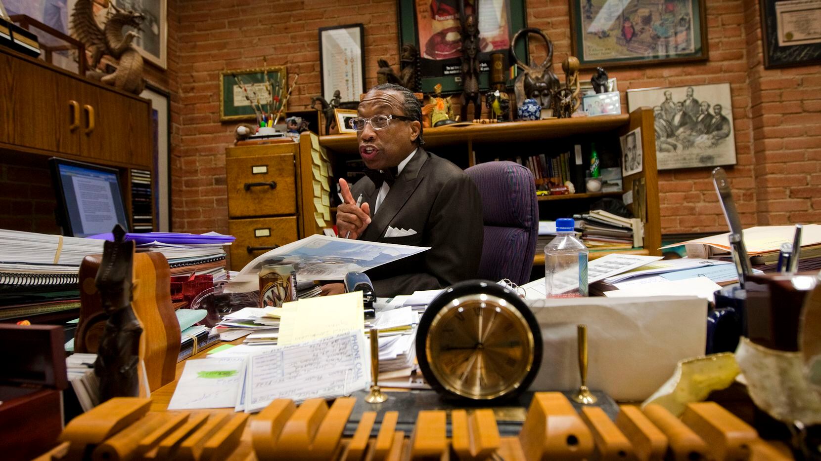 Dallas County Commissioner of District 3, John Wiley Price in his office at the Dallas...
