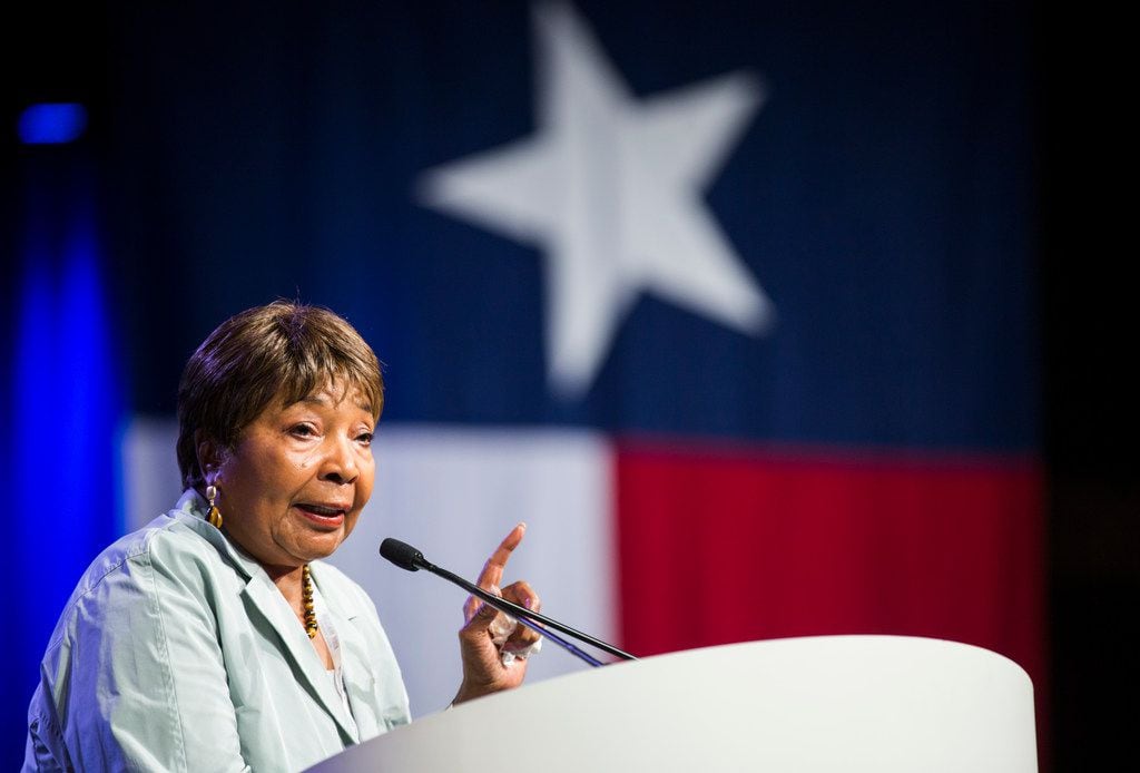 Congresswoman Eddie Bernice Johnson speaks during the Texas Democratic Convention in June.