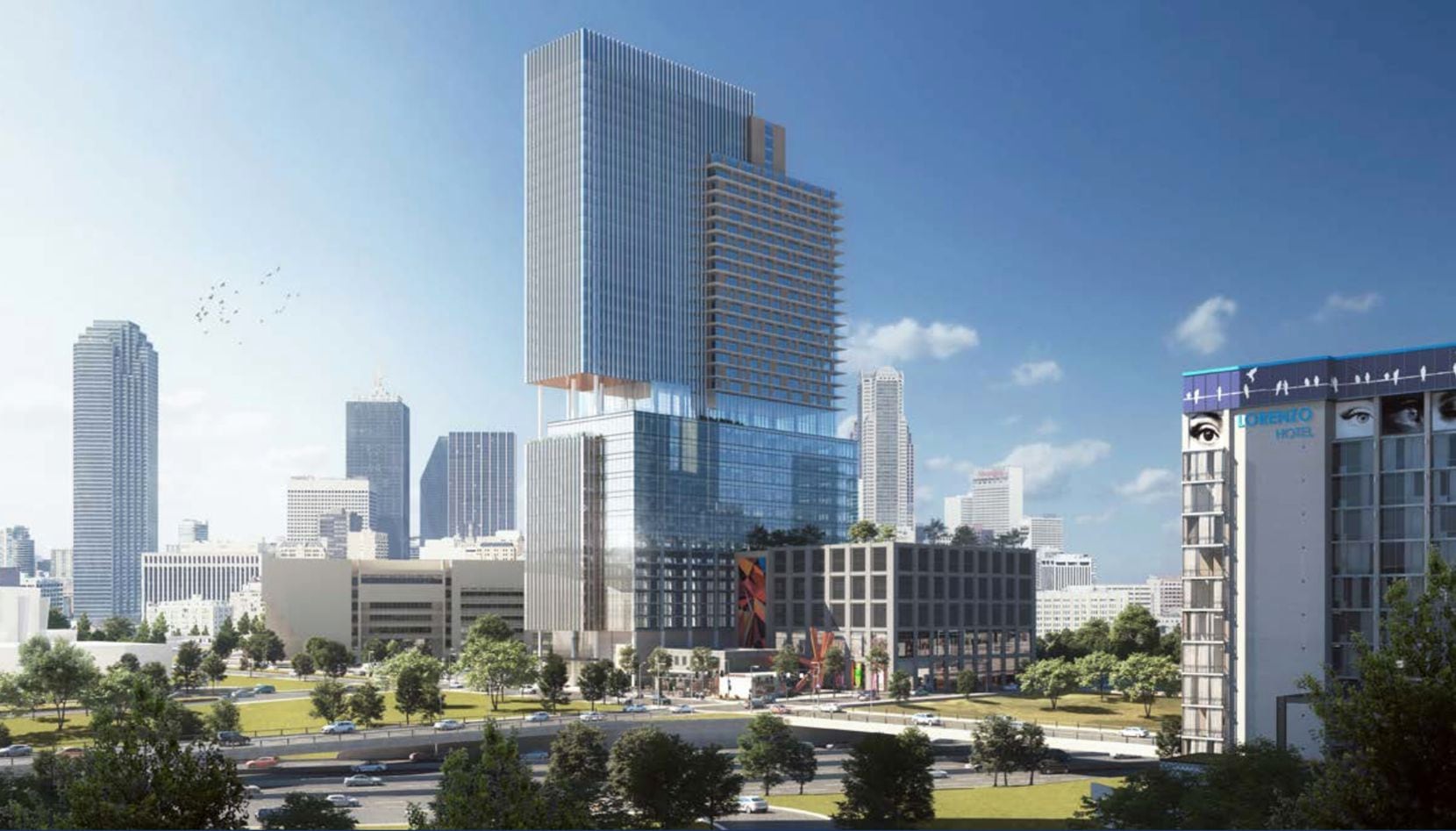 The proposed Newpark tower would be on Canton Street near Dallas' City Hall.