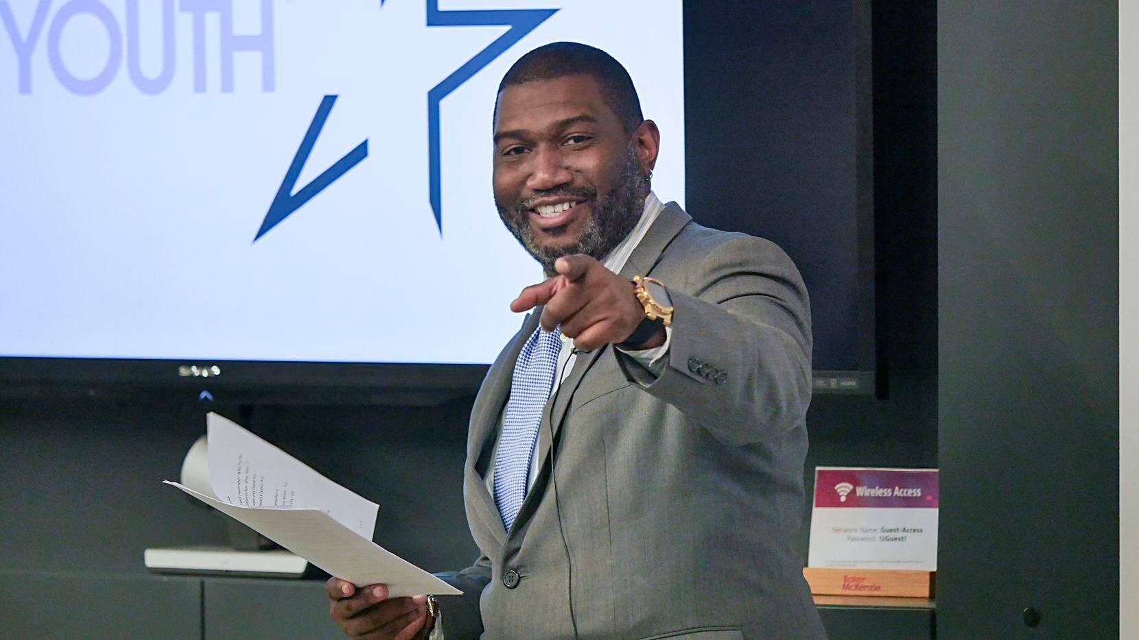 Antoine Joyce, vice president of the All Stars Project of Dallas, spoke at a February 2020...