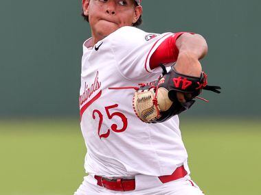 MacArthur starting pitcher Tony Garcia delivers a pitch against South Grand Prairie during a...