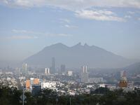 Cerro de la Silla, panoramic view of the City of Monterrey, Mexico.