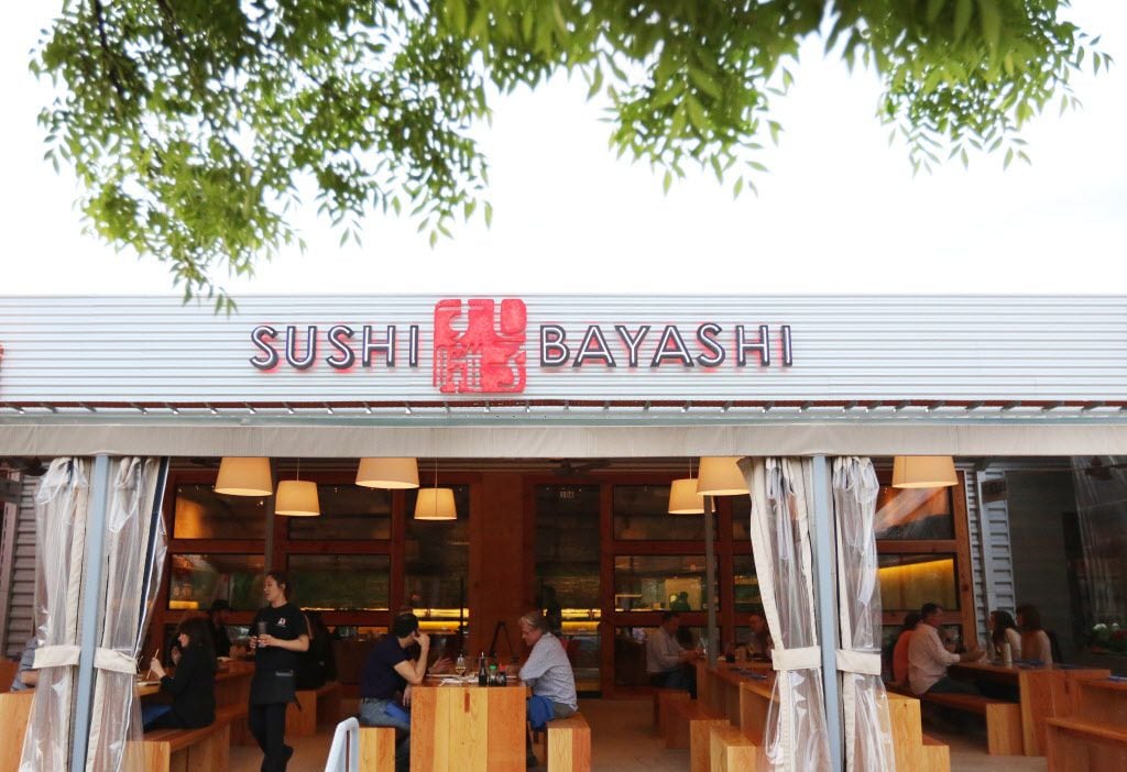 A view of Sushi Bayashi, in Trinity Groves, from the patio