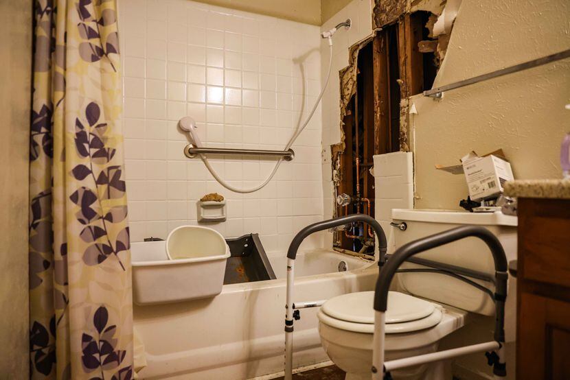 Tom Strzyz's bathroom has not been fully functional since pipes burst during the winter...