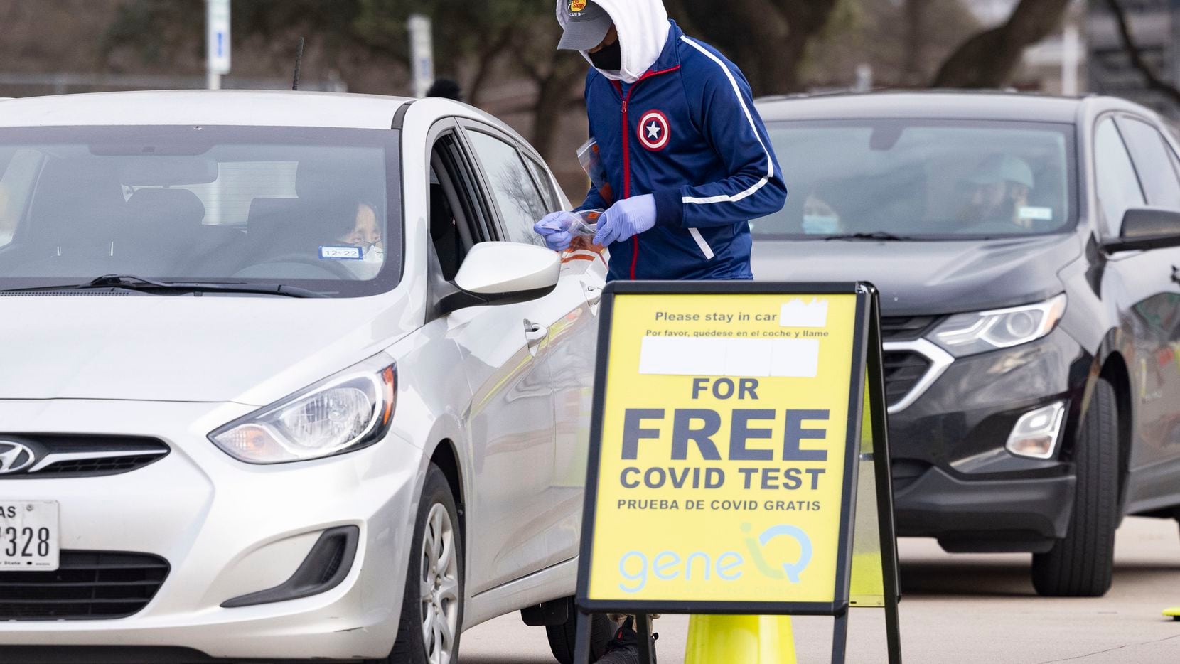 The GeneIQ COVID-19 testing site at Dallas College Richland Campus on Wednesday, Jan. 19,...