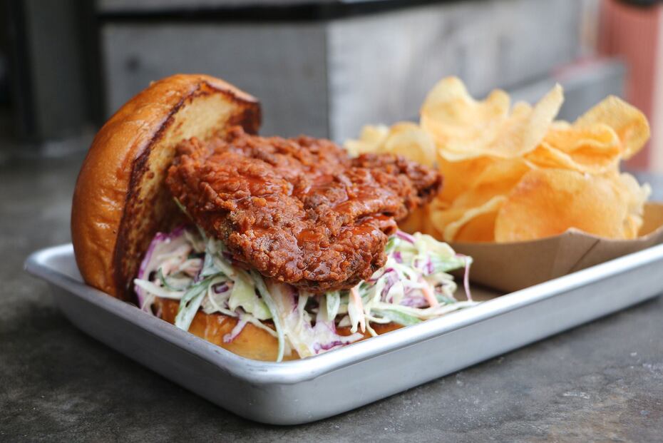 Here's Standard Service's buffalo chicken sandwich with blue-cheese slaw. So yes: You can...