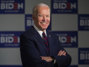 Former Vice President and Presidential Candidate Joe Biden poses for a portrait before an interview on Wednesday, January 15, 2020 at the Arlington Sheraton in Dallas. (Ashley Landis/The Dallas Morning News)